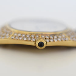Montre VACHERON CONSTANTIN POUR CHAUMET en or jaune, cuir et diamants