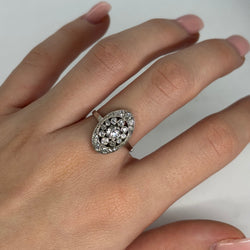 Bague en or blanc et diamants