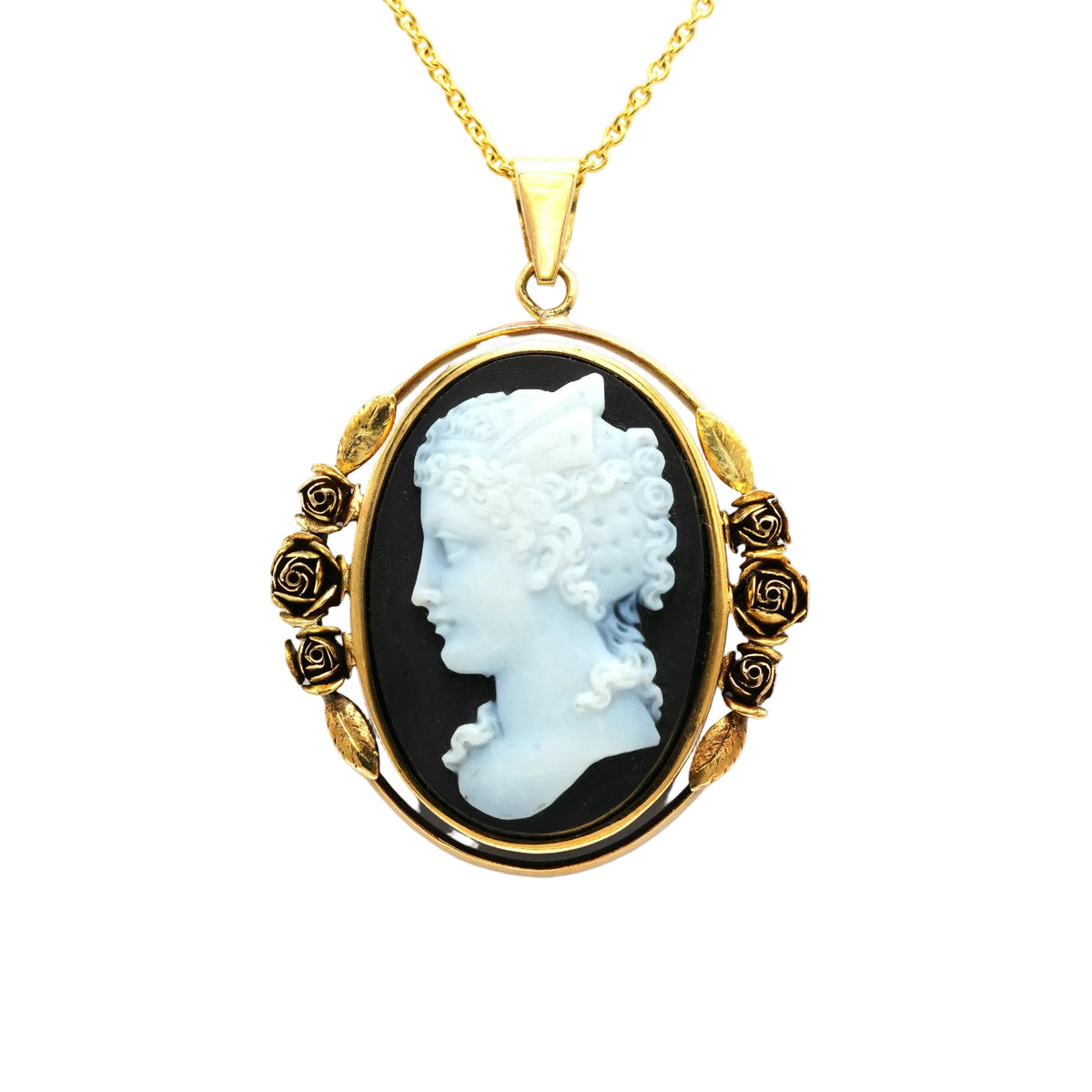Pendentif en or jaune et agate