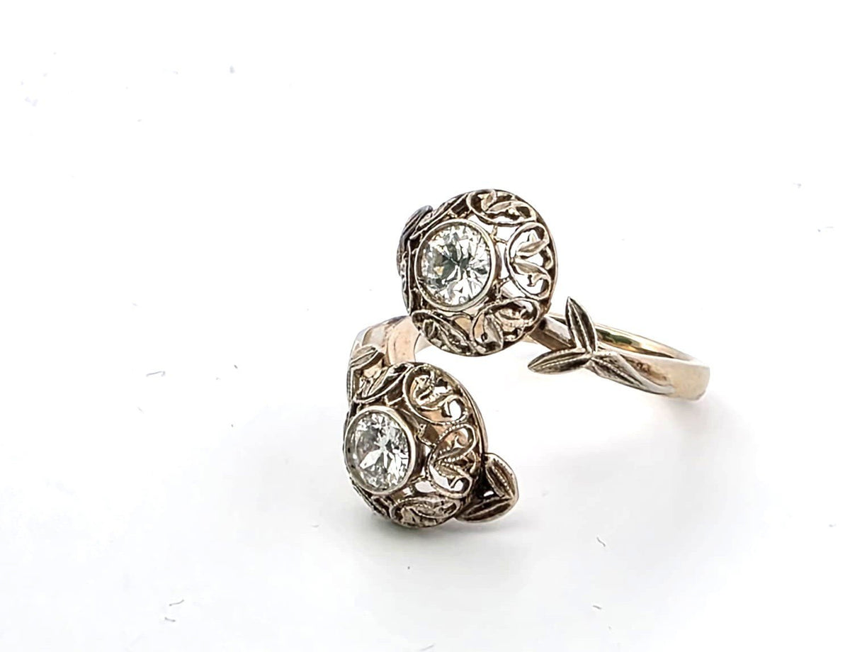 Bague Toi & Moi en or jaune et diamants