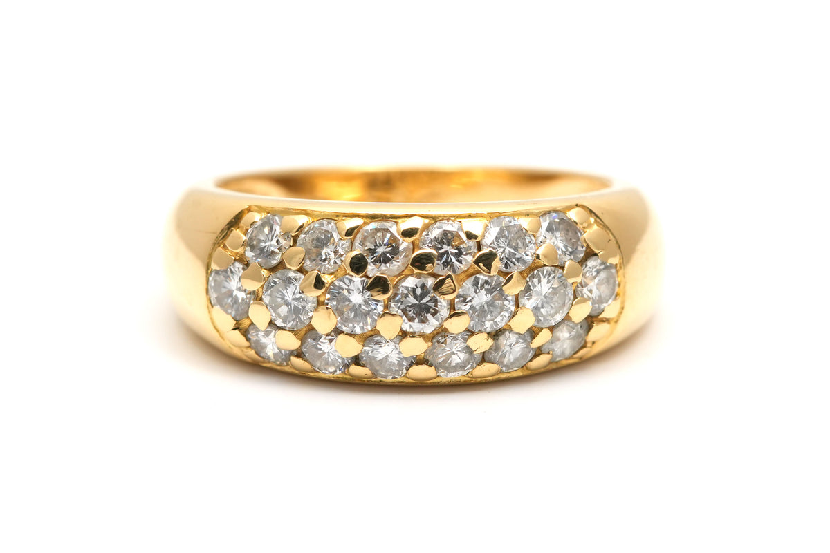 Bague Pavée en or jaune et diamants