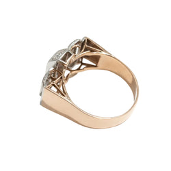 Bague Tank en or rose et diamants