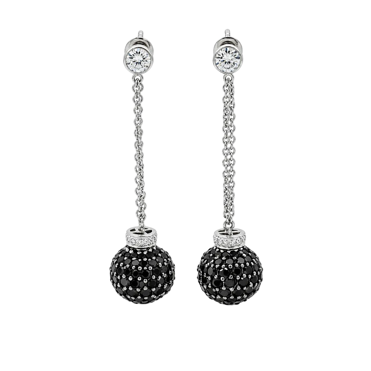 Boucles d’oreilles Pendantes en or blanc et diamants