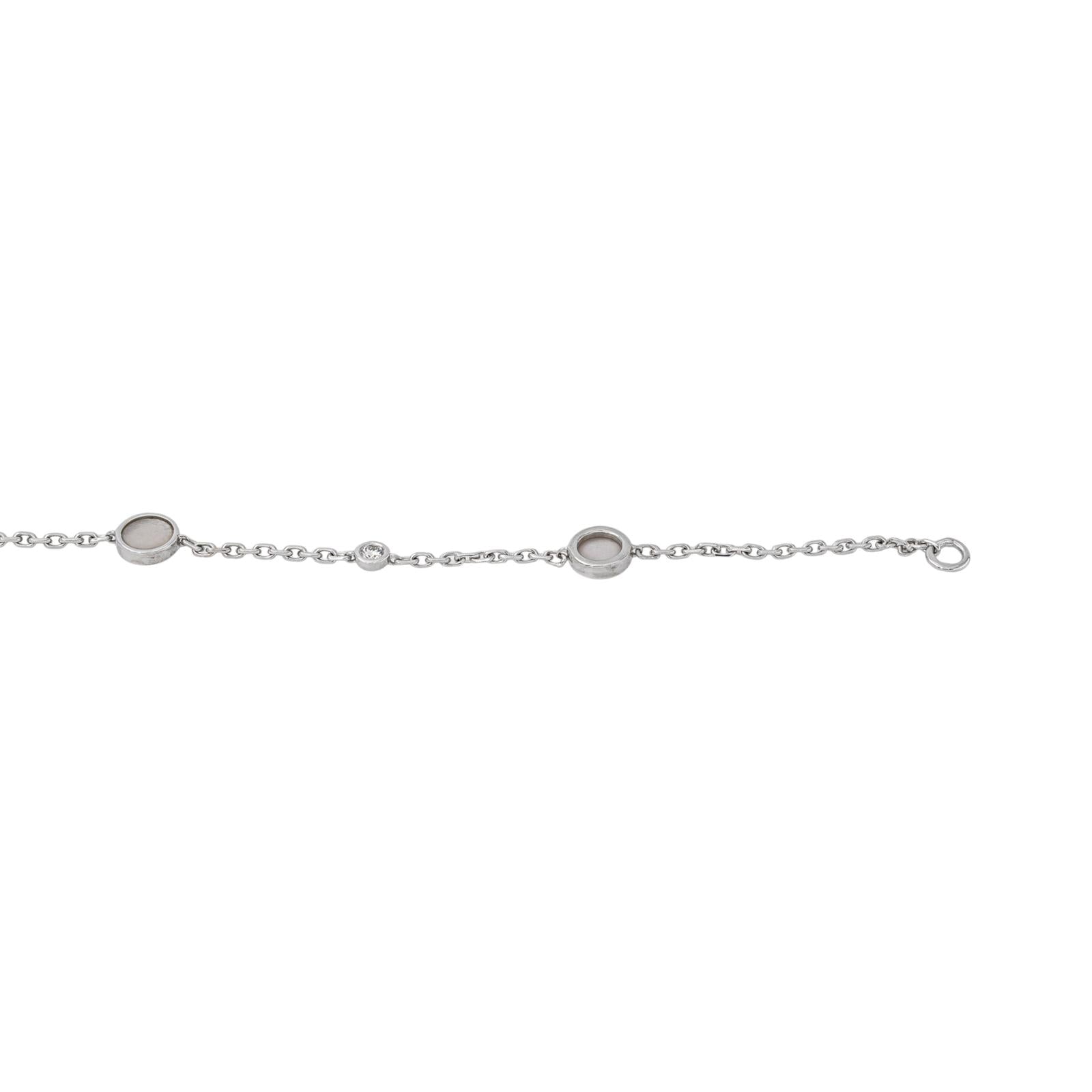 Bracelet Maille forçat Or blanc Nacre