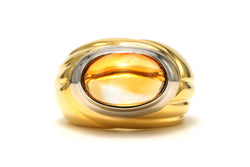 Bague Jonc en or blanc, or jaune et citrine