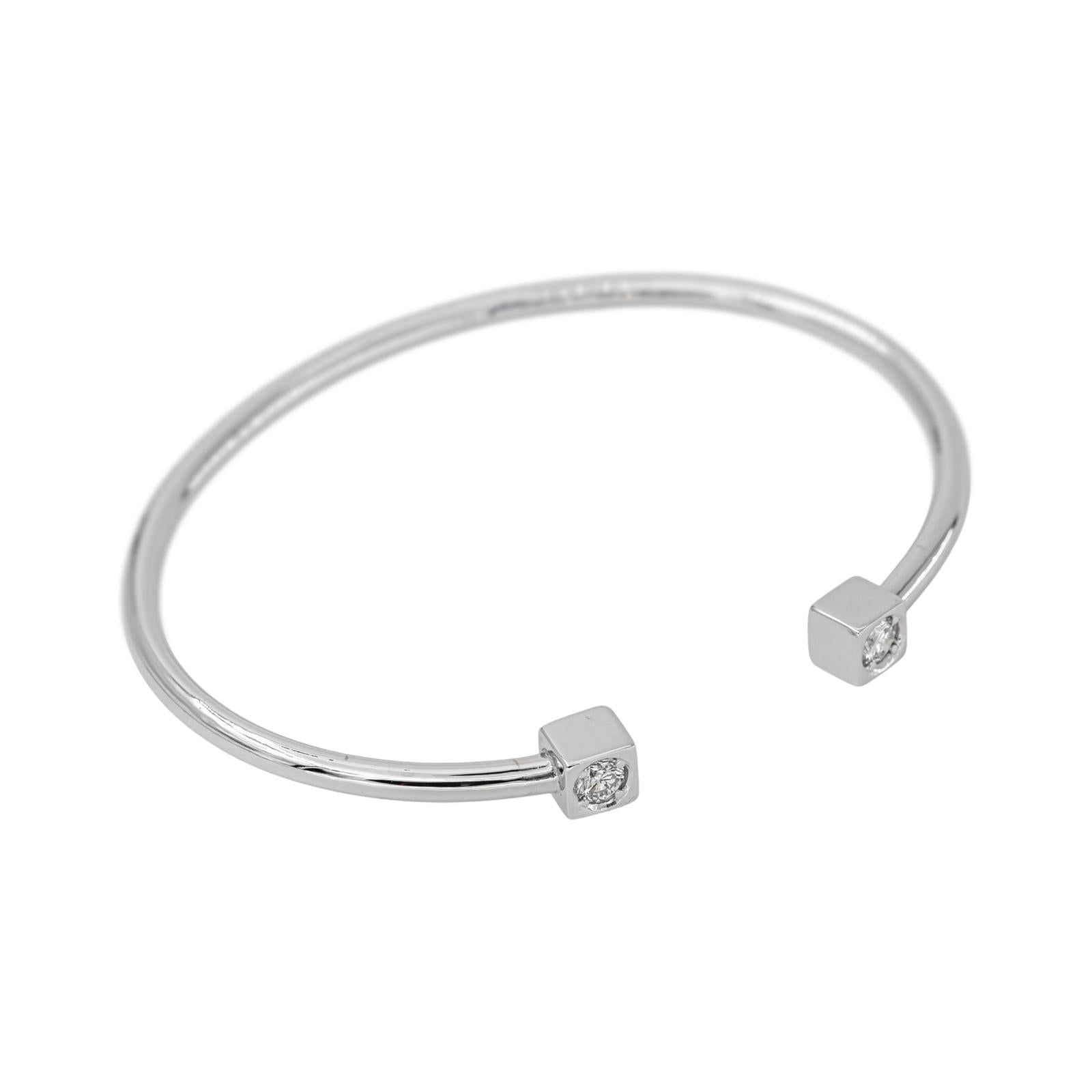Bracelet Jonc Or blanc Diamant