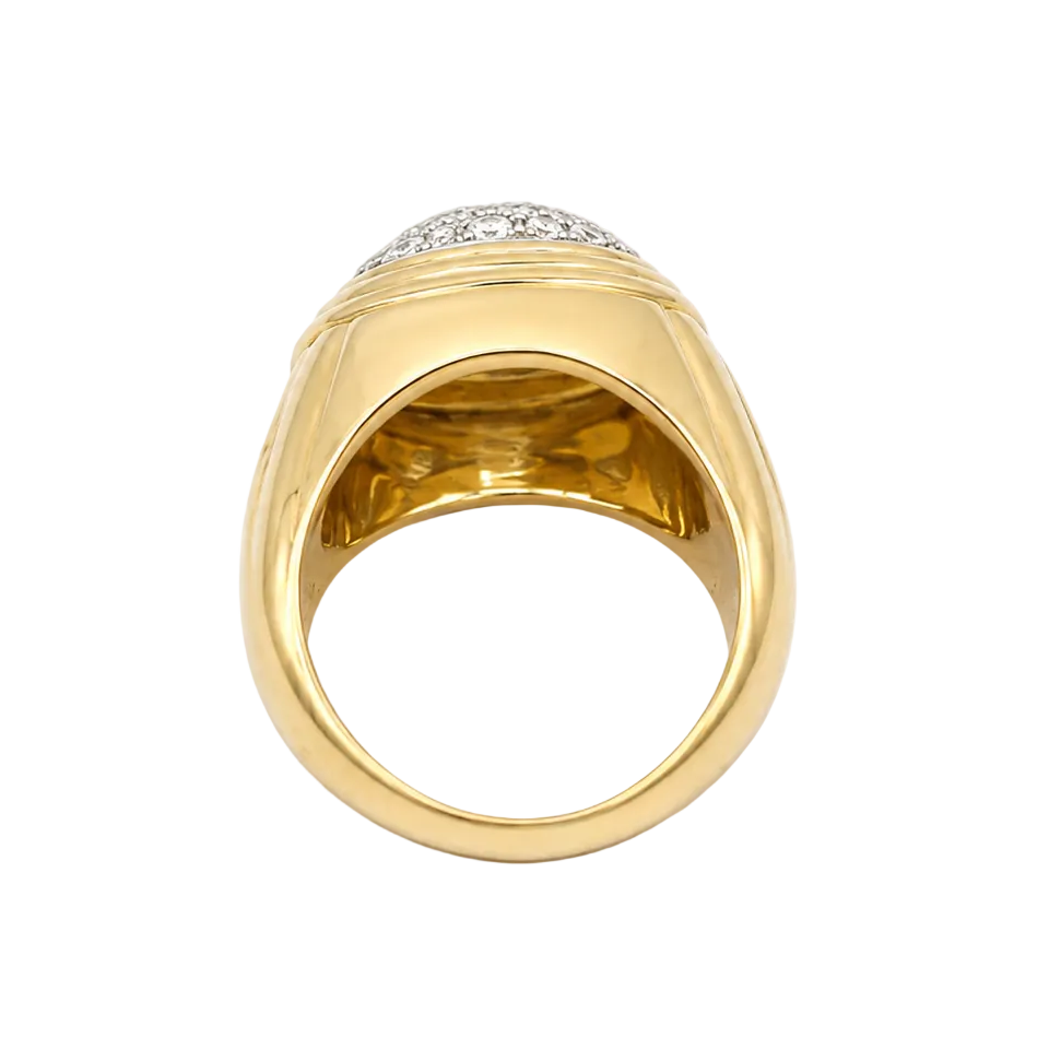 Bague Dôme en or jaune et diamants