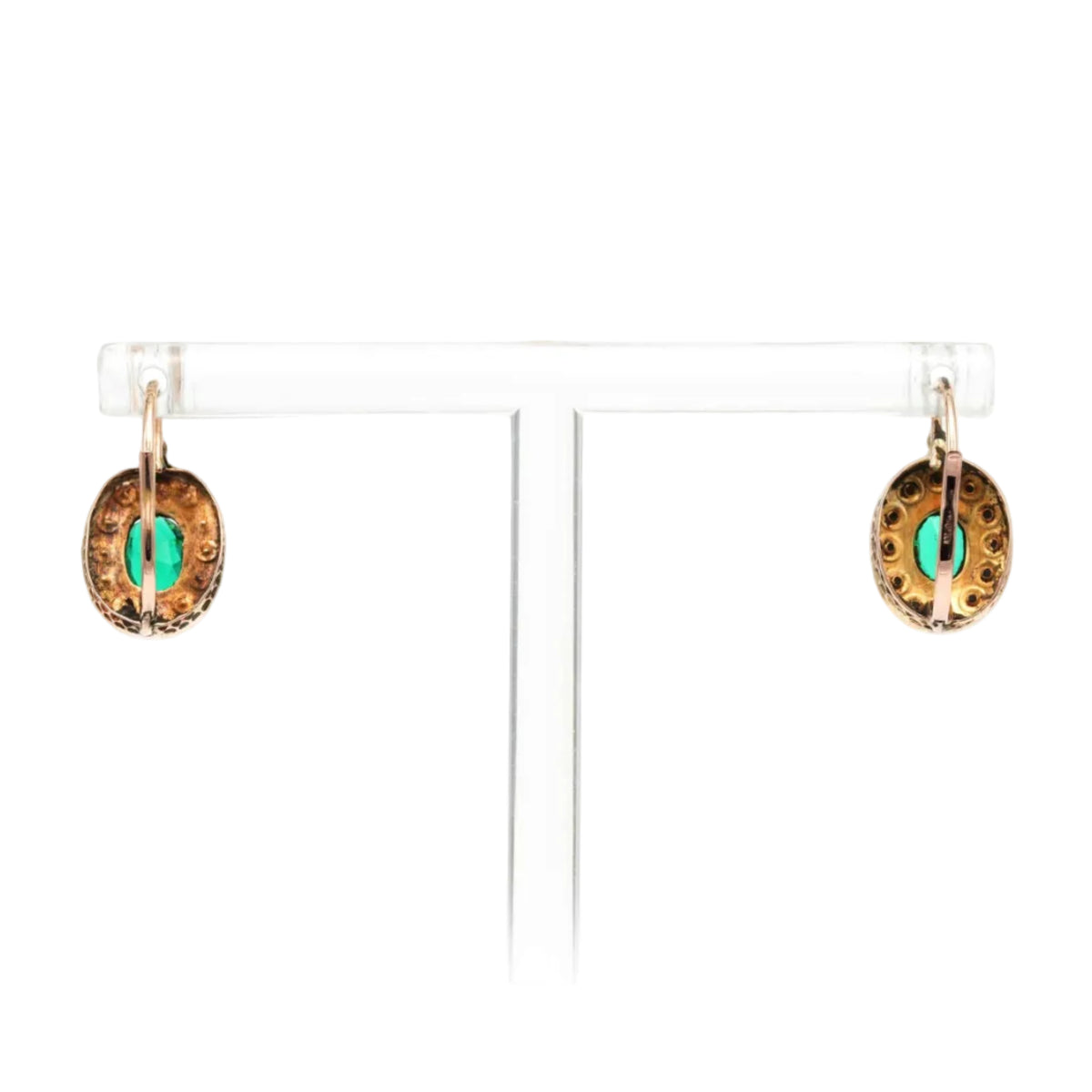 Boucles d'oreilles Dormeuses en or jaune, perles et cristal