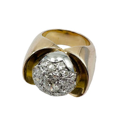 Bague Dôme en or jaune et diamants