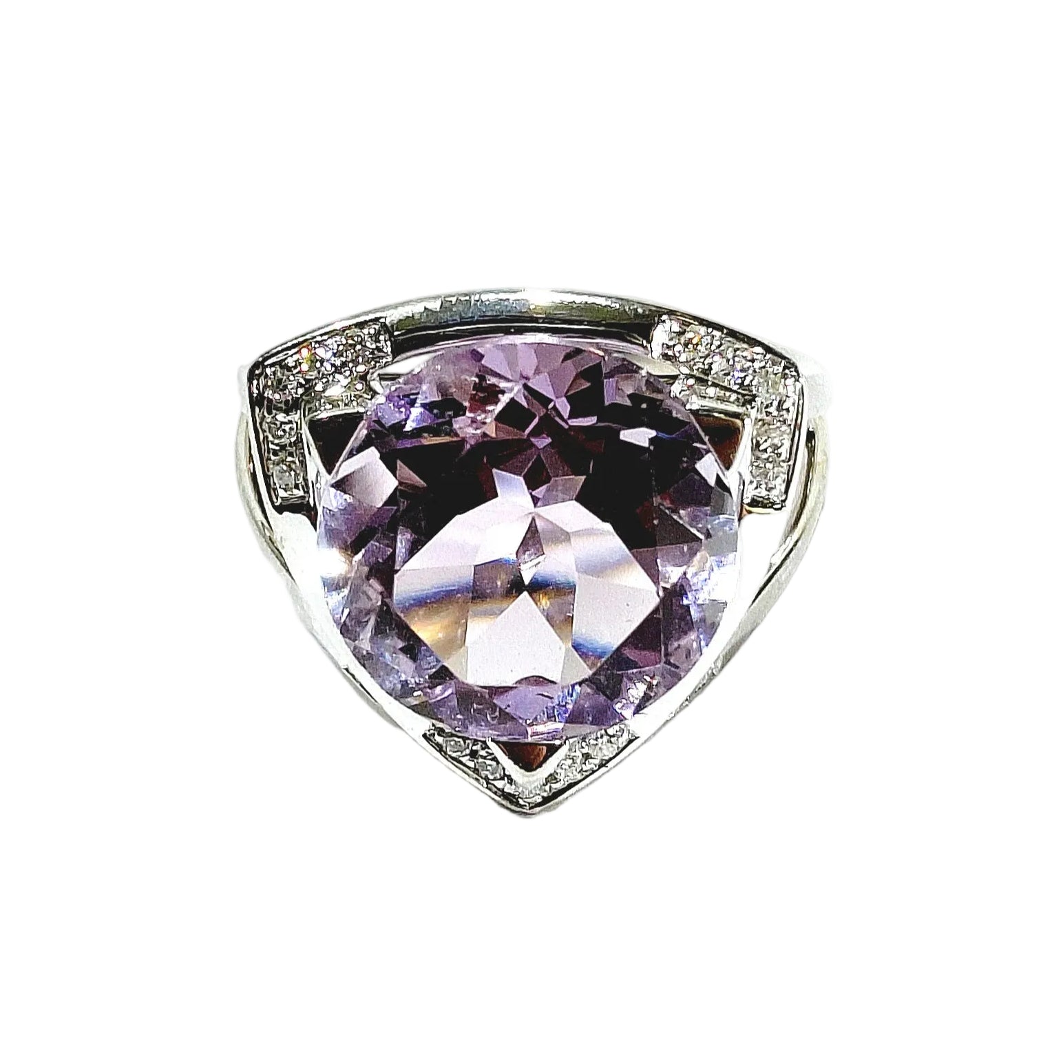 Bague Solitaire MAUBOUSSIN "Mes coules à toi" en or blanc, améthyste et diamants