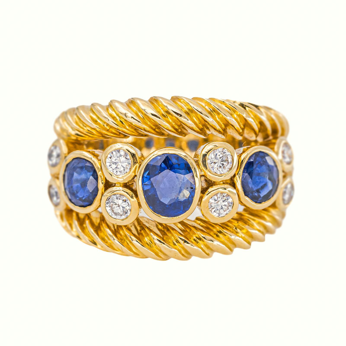 Bague Or jaune Saphir