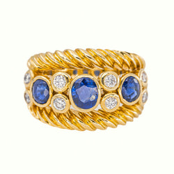 Bague Or jaune Saphir