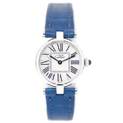 Montre CARTIER "Vendôme Must" en argent, acier et cuir