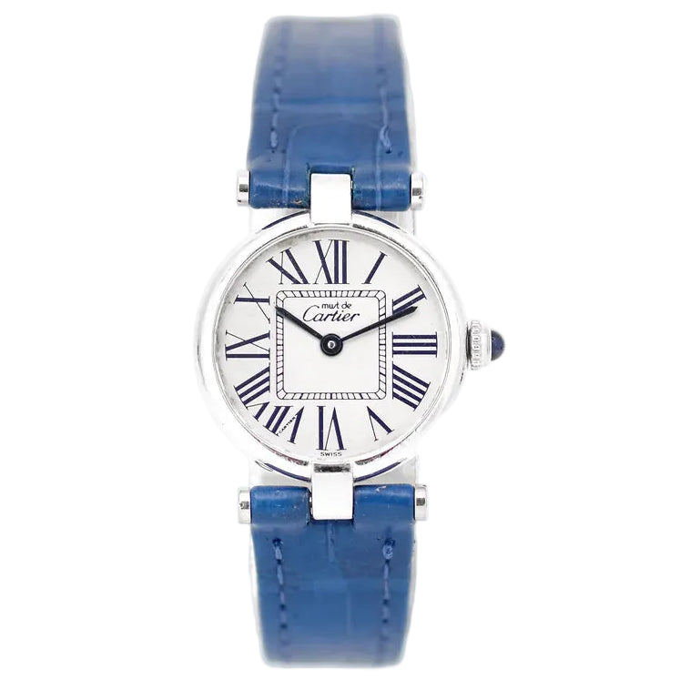 Montre CARTIER "Vendôme Must" en argent, acier et cuir