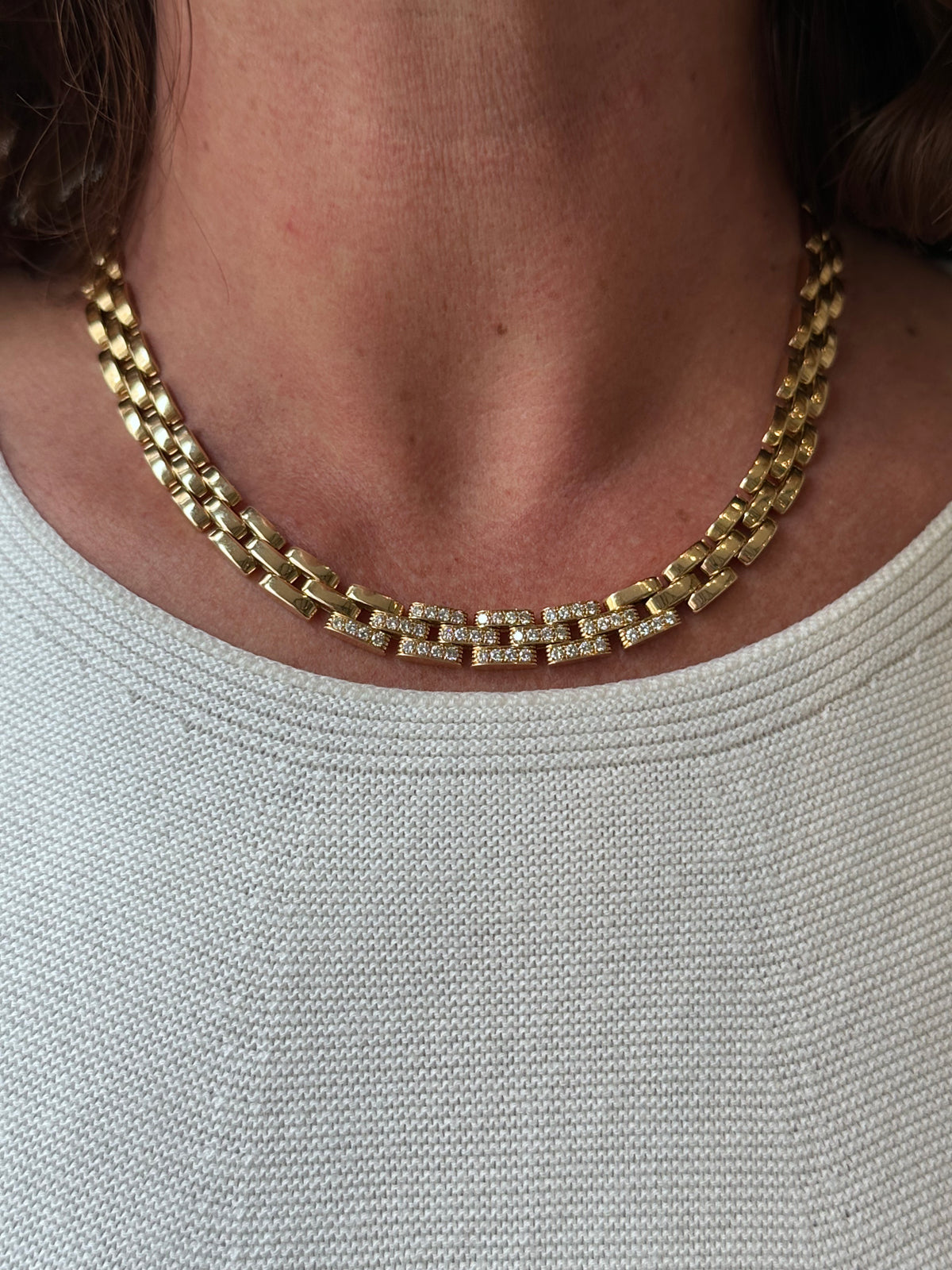 Collier Maille CARTIER "Panthère" en or jaune et diamants