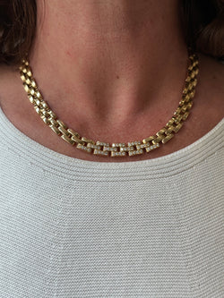 Collier Maille CARTIER "Panthère" en or jaune et diamants