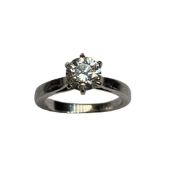 Bague Solitaire en or blanc et diamant