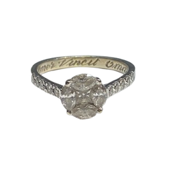 Bague Solitaire en or blanc et diamants