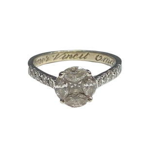 Bague Solitaire en or blanc et diamants