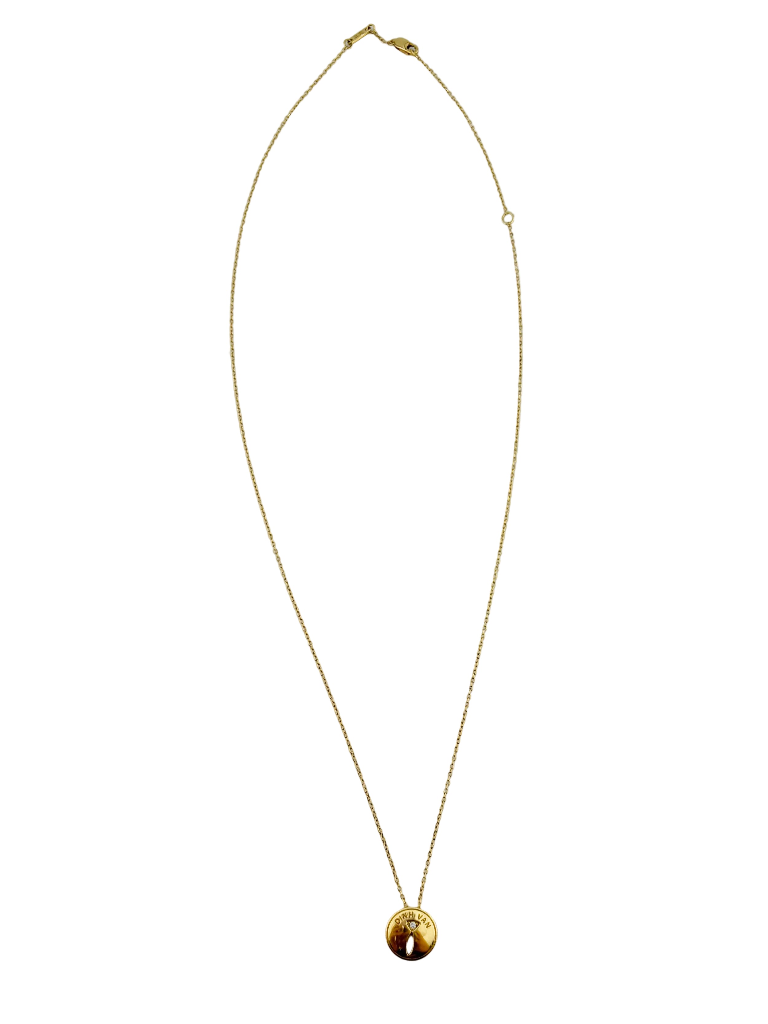 Collier Pendentif DINH VAN "Punaise" en or jaune et diamant