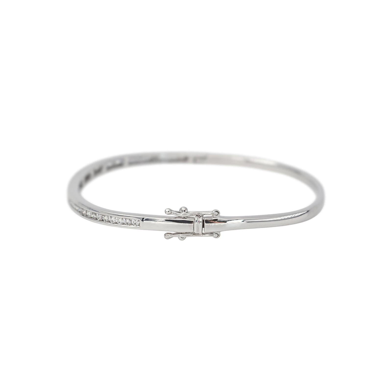 Bracelet Jonc Or blanc Diamant