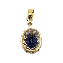 Pendentif en or jaune, saphir et diamants