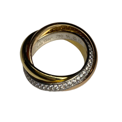 Bague Alliance CARTIER Trinity en or blanc, or jaune, or rose et diamants