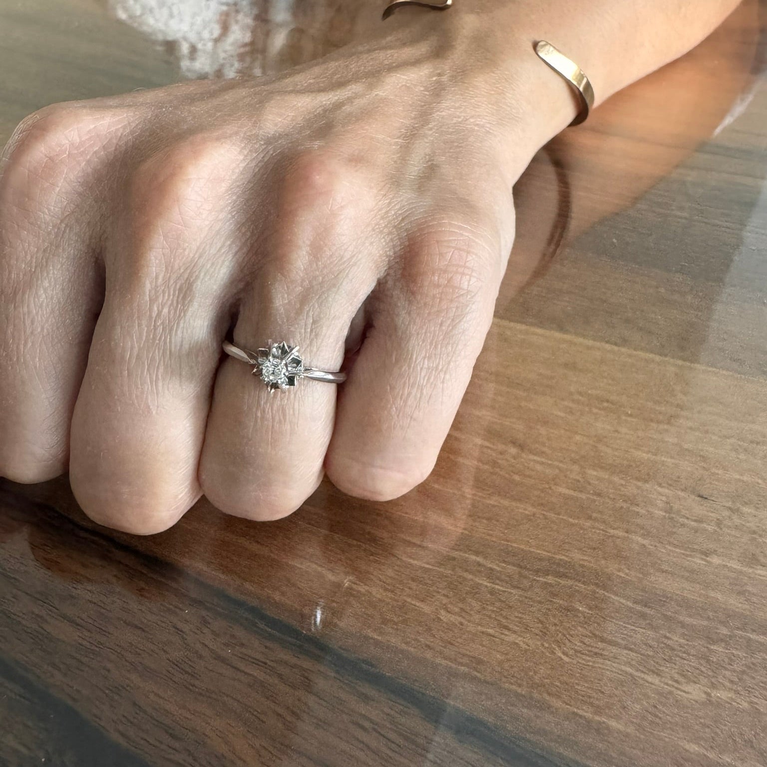 Bague Solitaire en or blanc et diamant