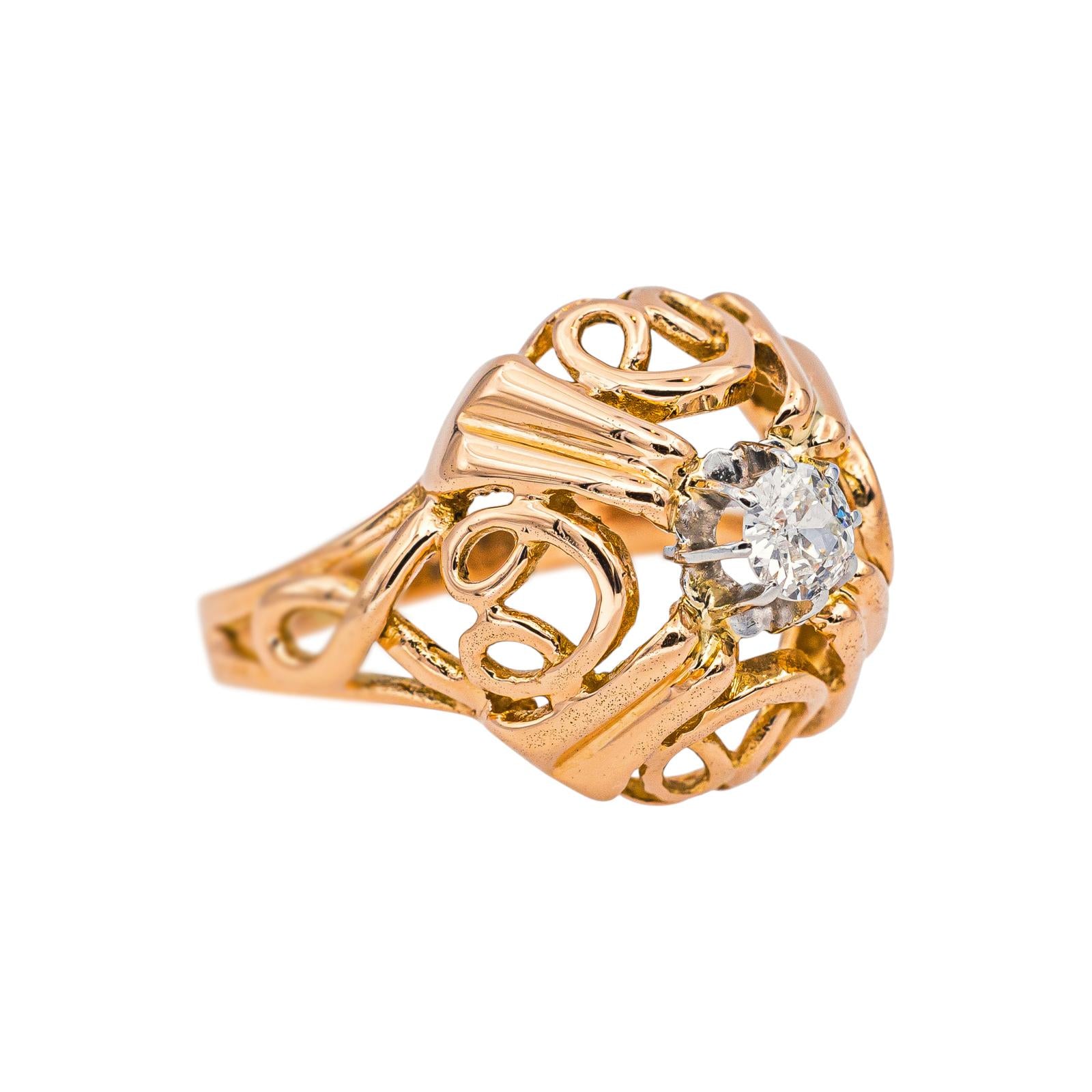 Bague Solitaire Or rose Diamant