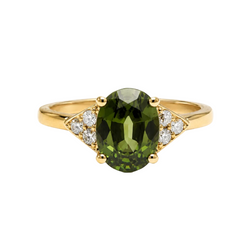 Bague Solitaire en or rose, saphir et diamants
