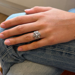 Bague Entourage en or blanc, platine et diamants