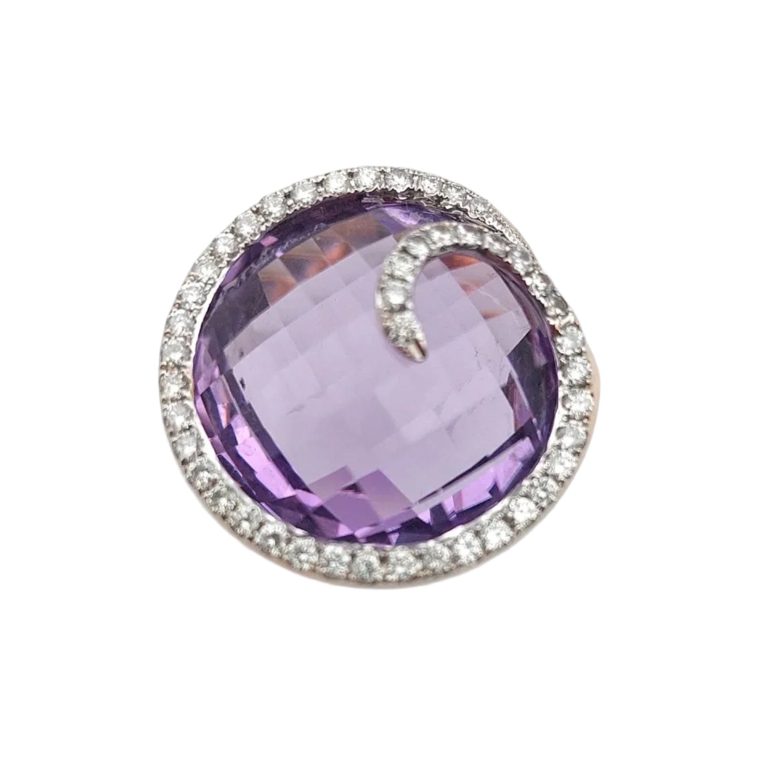 Bague Cocktail en or blanc, or rose, améthyste et diamants