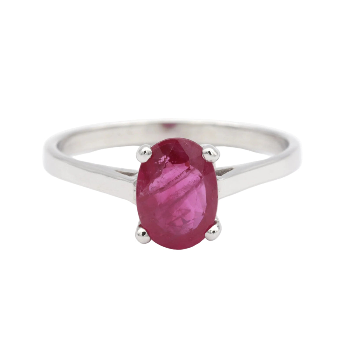 Bague Solitaire en or blanc et rubis