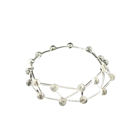 Collier Ras de Cou CARTIER "Les Molécules" en or blanc et cristal de roche