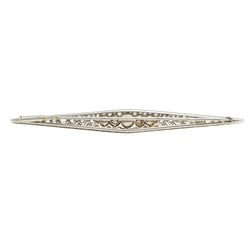 Broche Barrette en or blanc, perles et diamants
