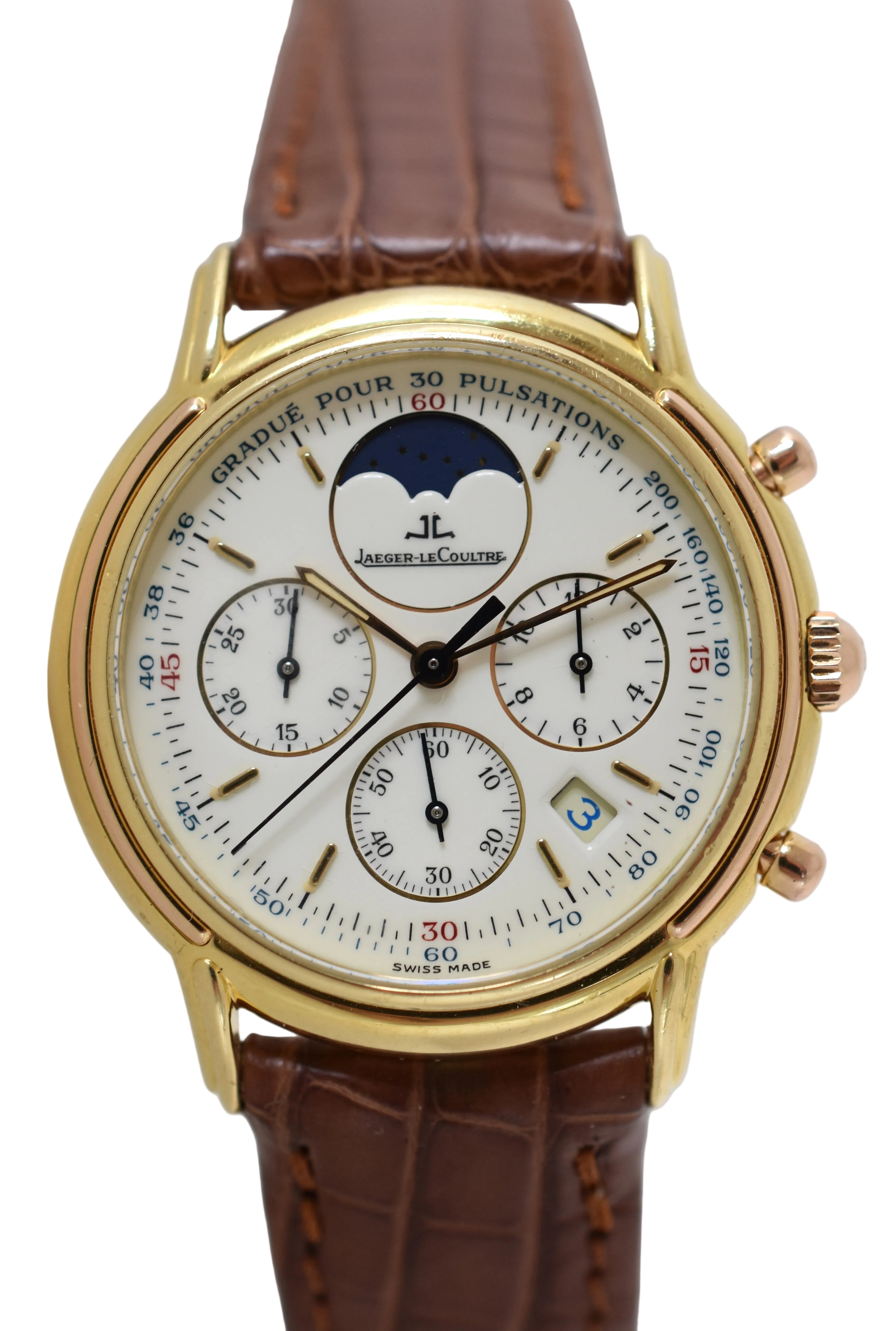 Montre  JAEGER-LECOULTRE Odysseus en or jaune, or rose et cuir