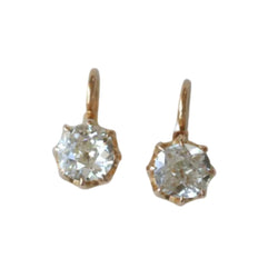 Boucles d'oreilles Dormeuses en or rose et diamants