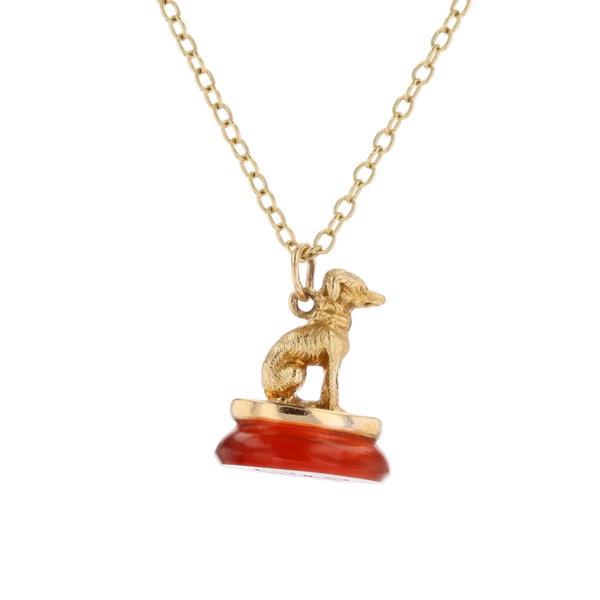 Pendentif en or jaune et cornaline