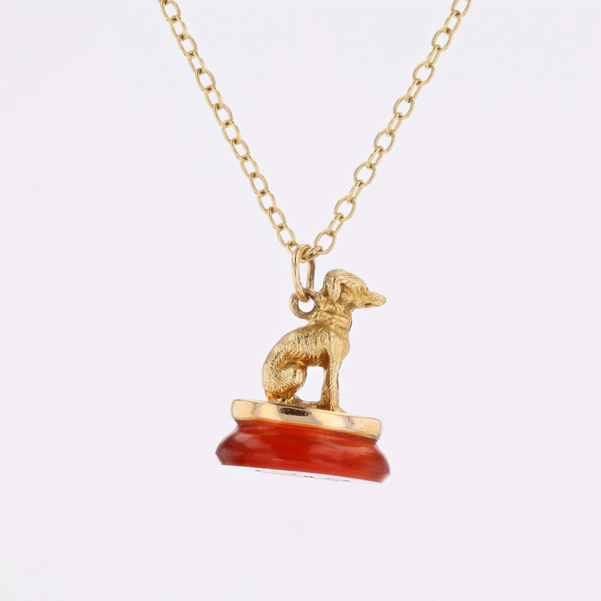 Pendentif en or jaune et cornaline