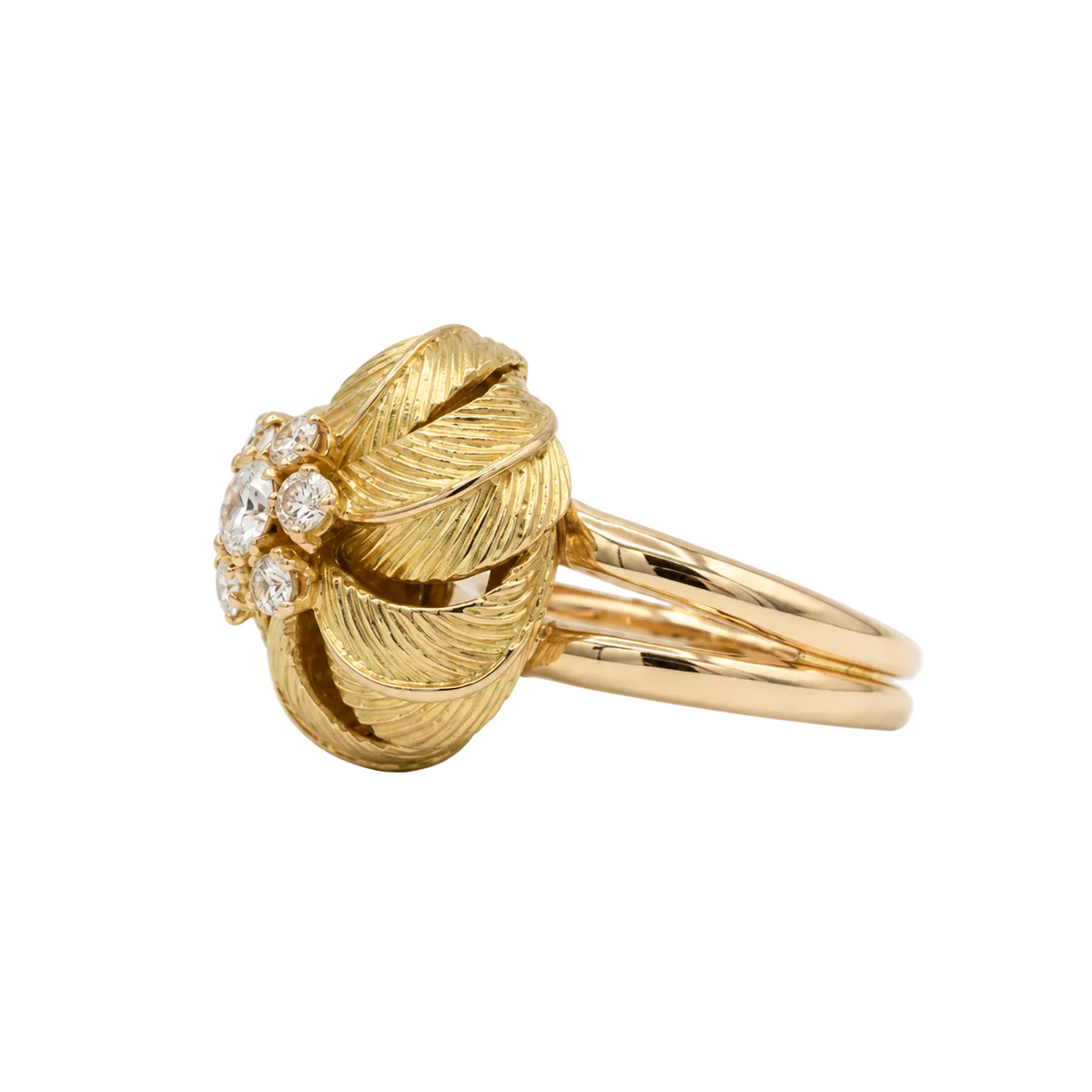 Bague Cocktail en or jaune et diamants