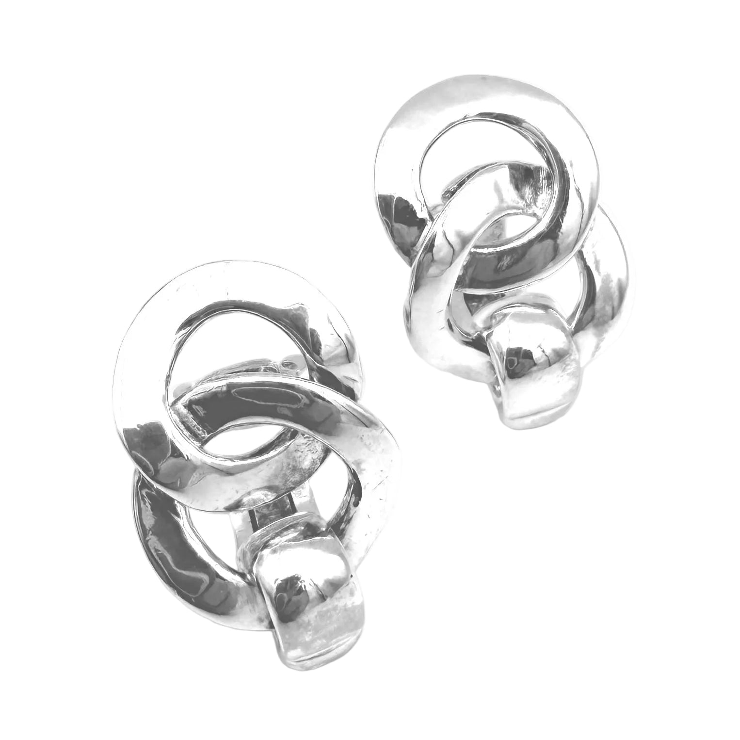 Boucles d'oreilles Clips HERMÈS en argent