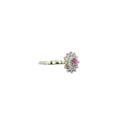 Bague Entourage GEMMYO "Lefkos Camaïeux" en or jaune, tourmaline et diamants