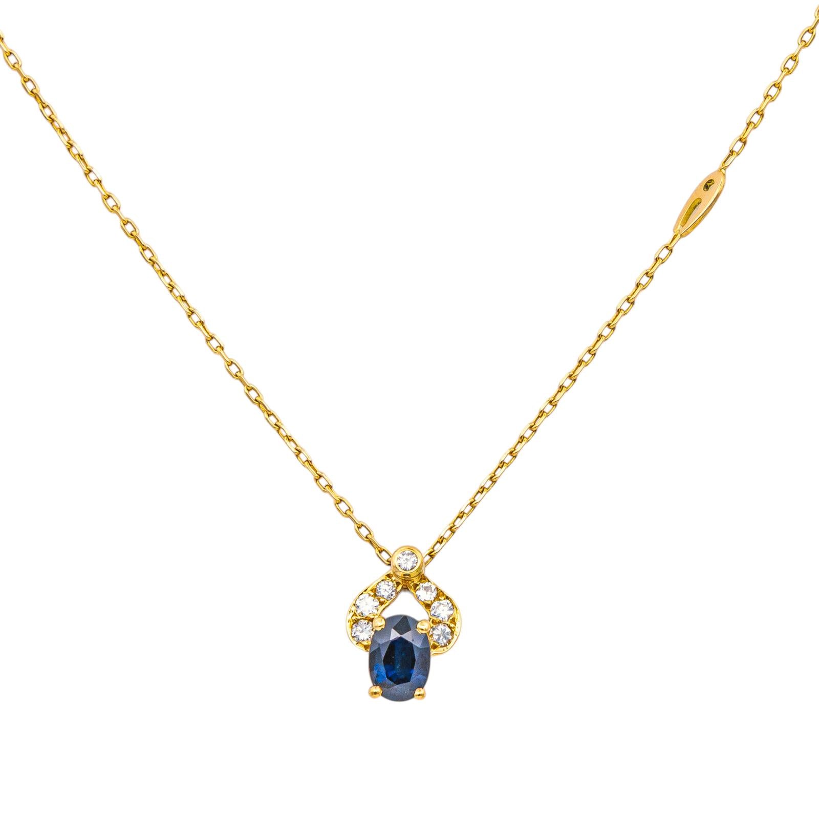 Collier Or jaune Saphir