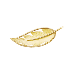 Broche feuille or jaune.