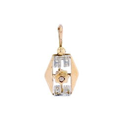 Mono boucle d'oreille Dormeuse en or blanc, or jaune et perle