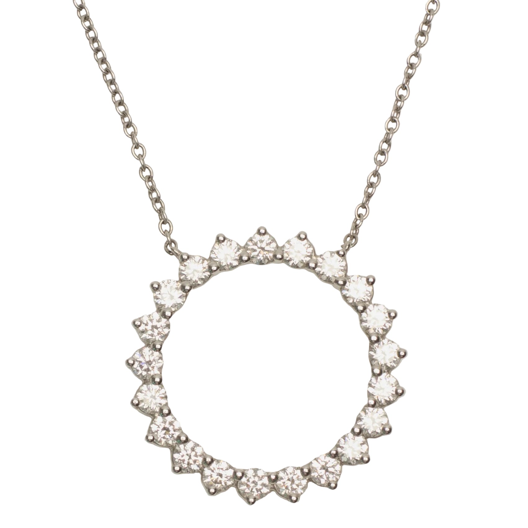 Collier Pendentif TIFFANY & CO. "Open Circle" en platine et diamants