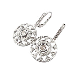 Boucles d'oreilles Pendantes en or blanc et diamants