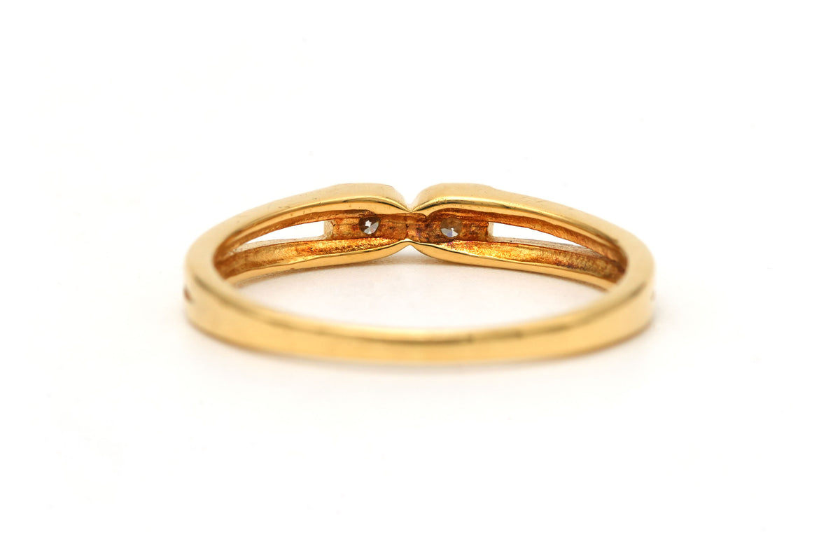 Bague Toi & Moi en or jaune et diamants