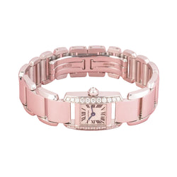 Montre CARTIER "Tankissime" PM en or blanc, acier et diamants