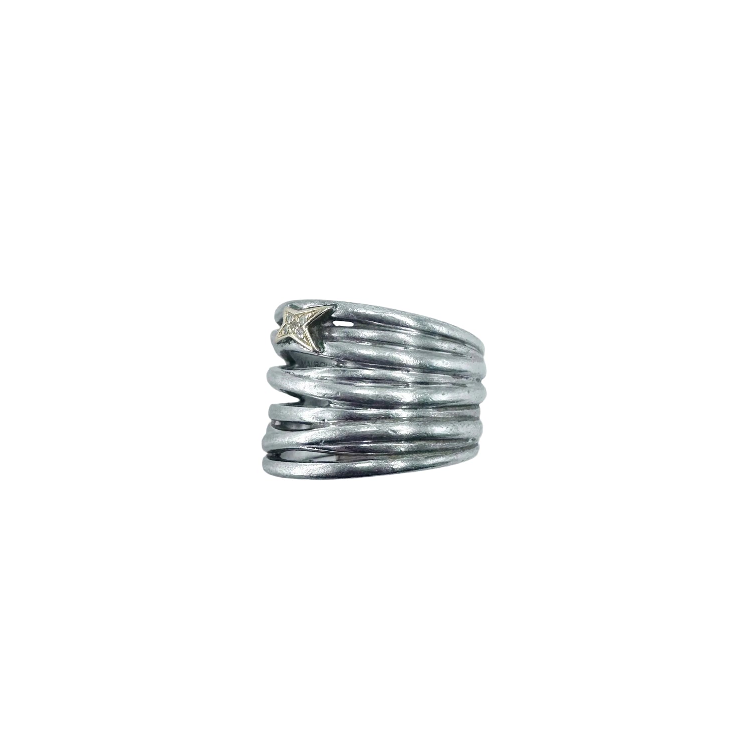 Bague MAUBOUSSIN "Kiff and Sun" en or jaune, argent et diamants